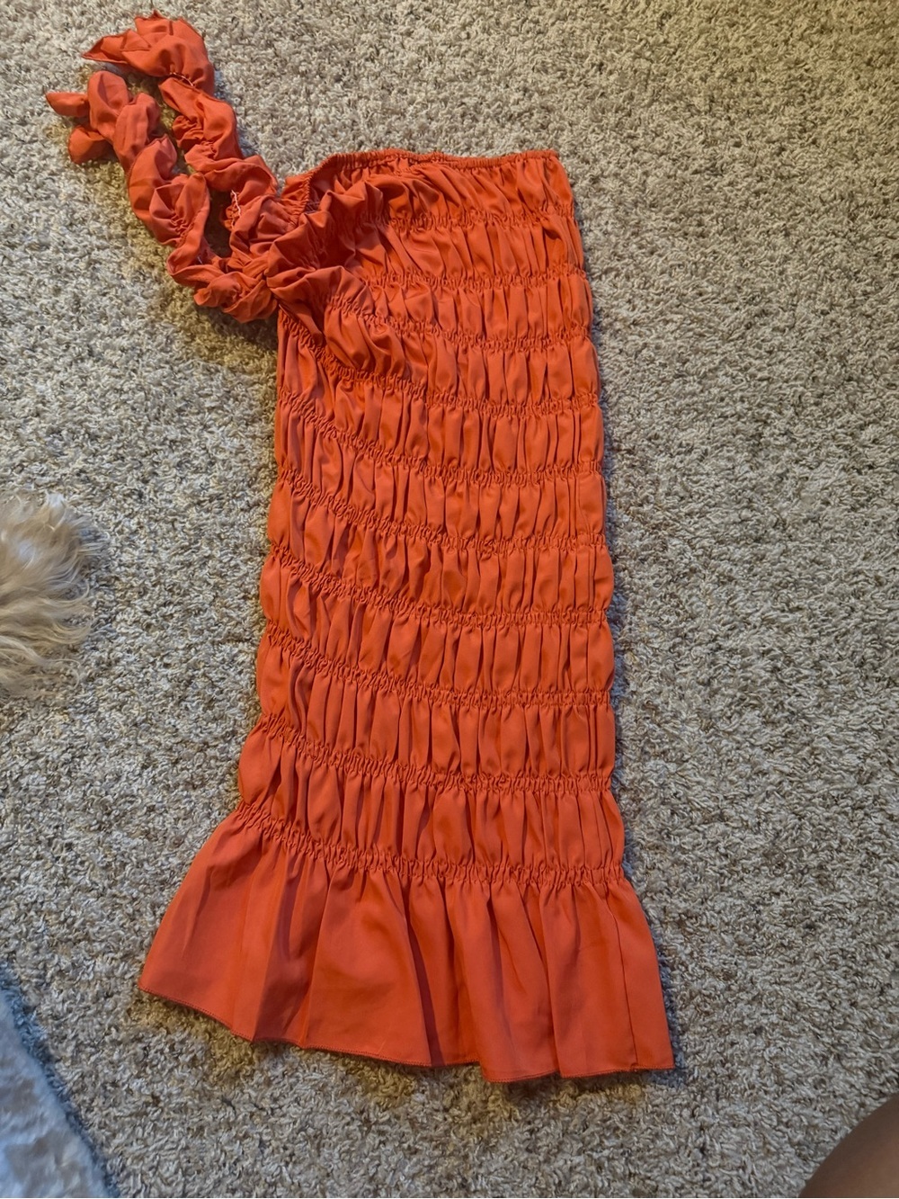 Ruffle Side Tie Skirt - Orange NWOT - Picture 5 of 5